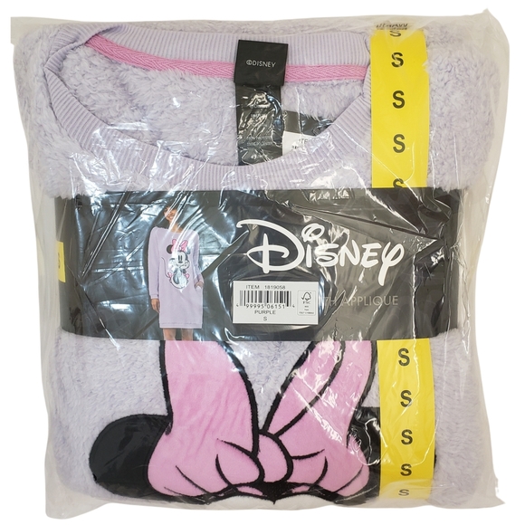 DISNEY Minnie Mouse Women's Plush Lounger Small Purple NWT - Picture 2 of 3